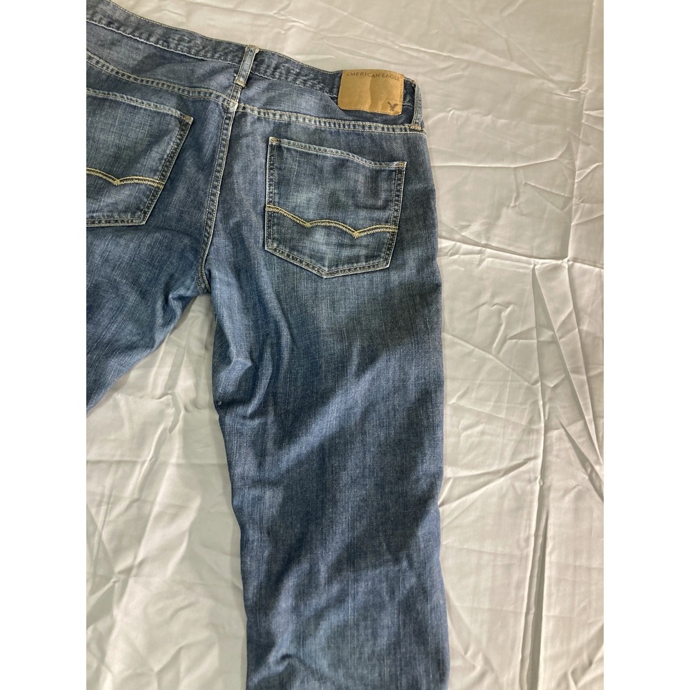 American Eagle Outfitter Jeans Men's Size 32x30 Blue Denim Straight 5-Pockets - Picture 7 of 13